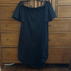 Vince Navy Off-Shoulder Midi Dress